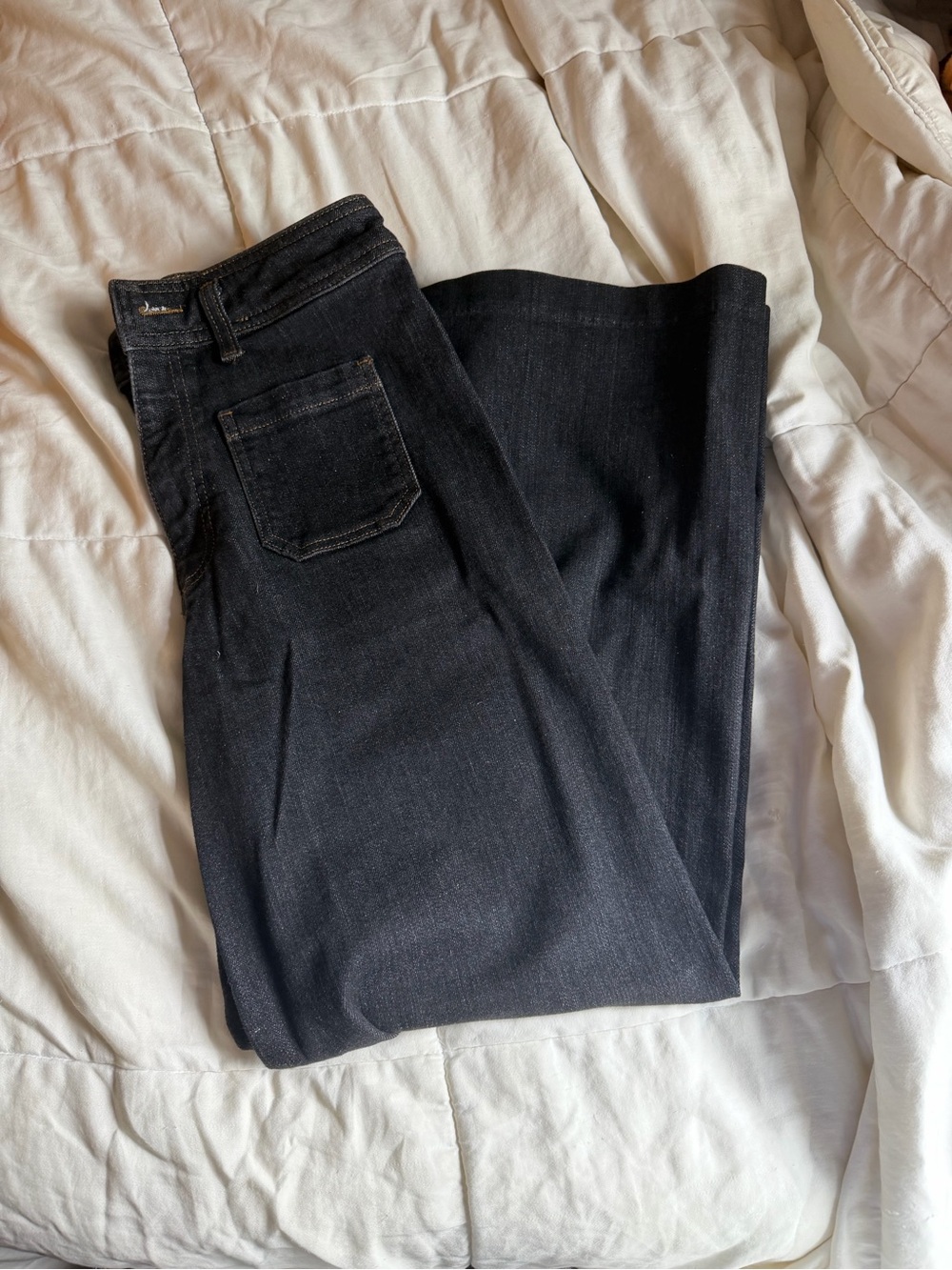 Zara dark rinse wash patch pocket high waist marine straight leg denim jeans